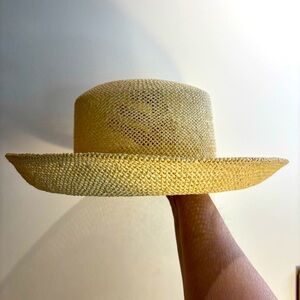 APRIL CORNELL Minimalist Feminine Whimsical Straw Sun Hat with Folding Rim
